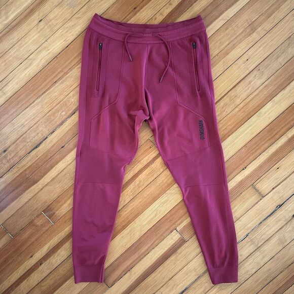 Gymshark RARE True Knit Joggers in Burgundy Red Size M - Picture 2 of 7